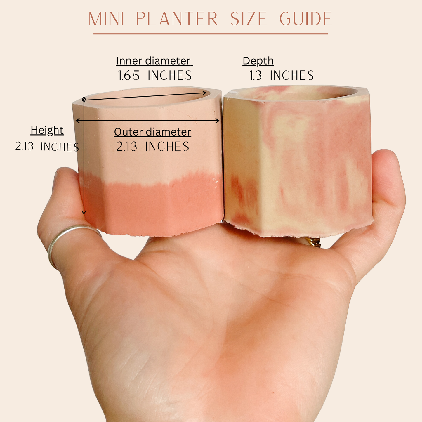 Mini Gold Leaf Cement Planter