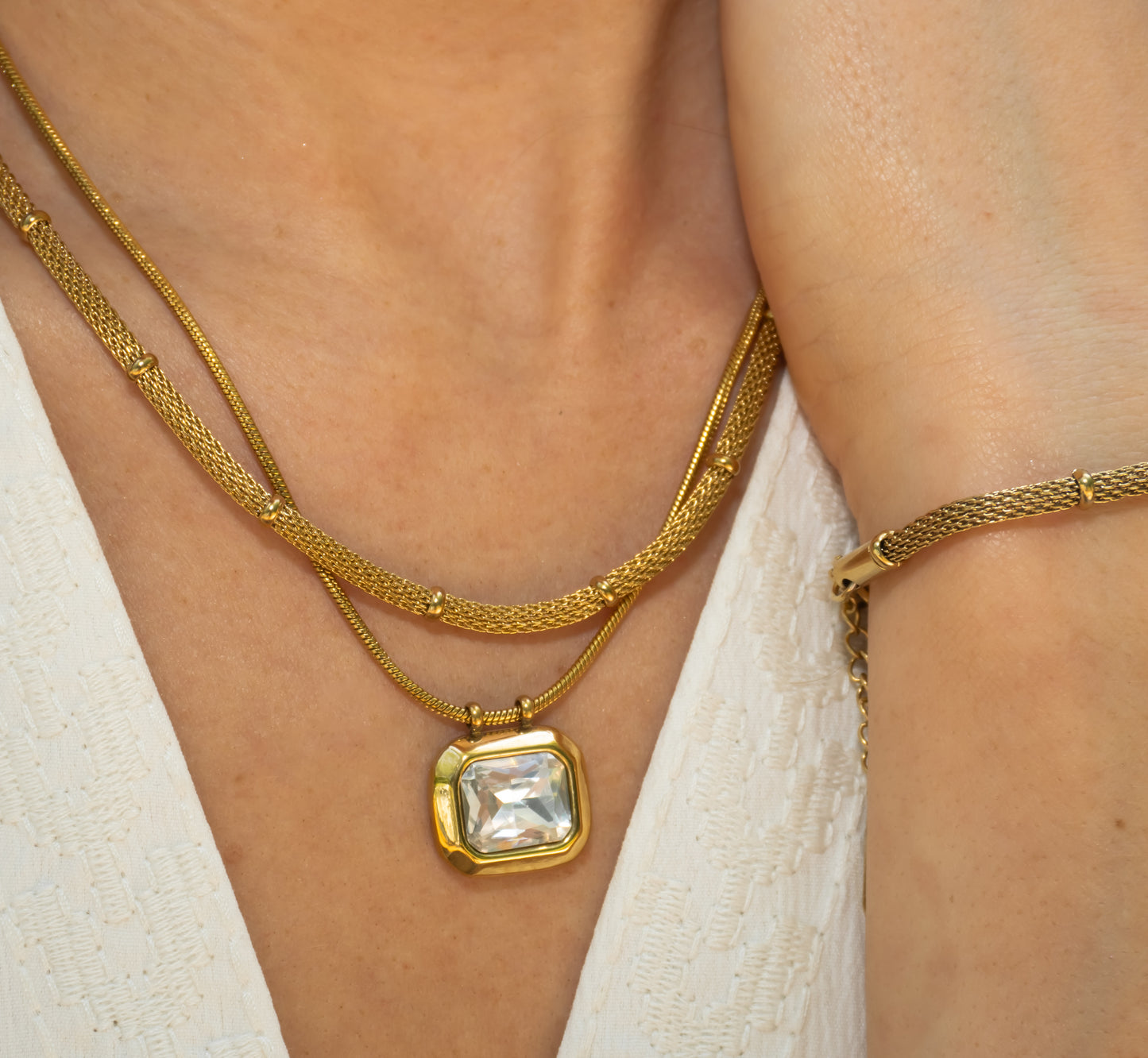 Mesh Stainless Steel Chain Necklace