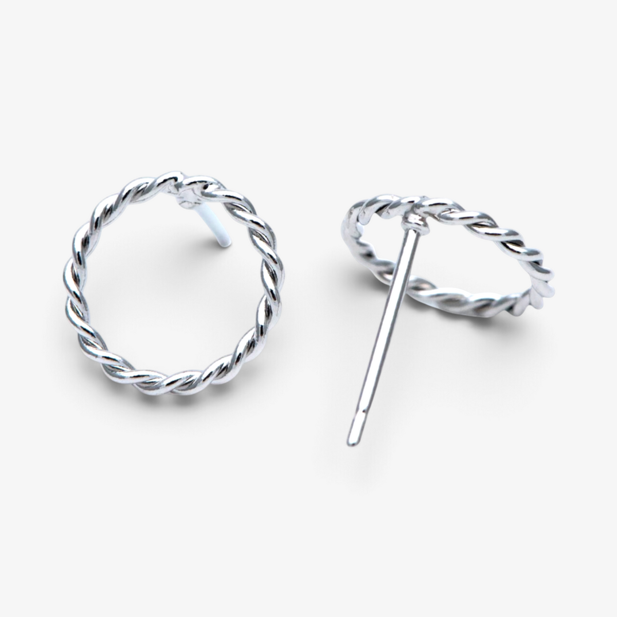 Twisted Circle Stud Earrings