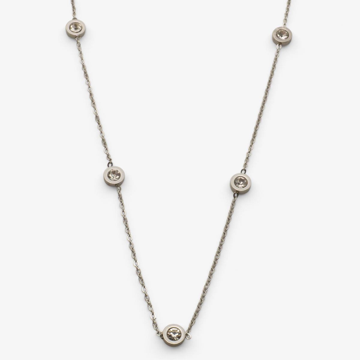 Long Cubic Stainless Steel Necklace