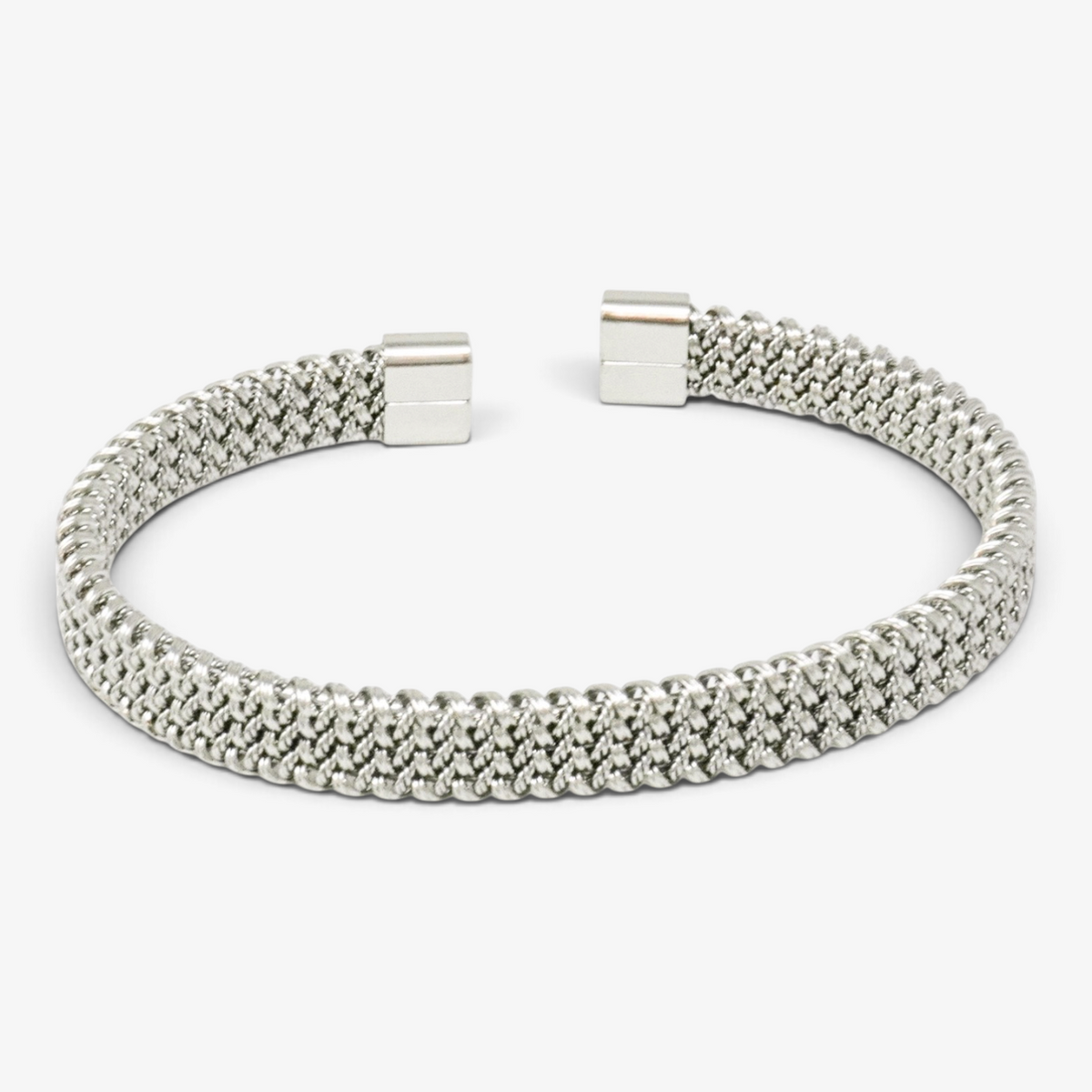 Woven Stainless Steel Bangle Bracelet