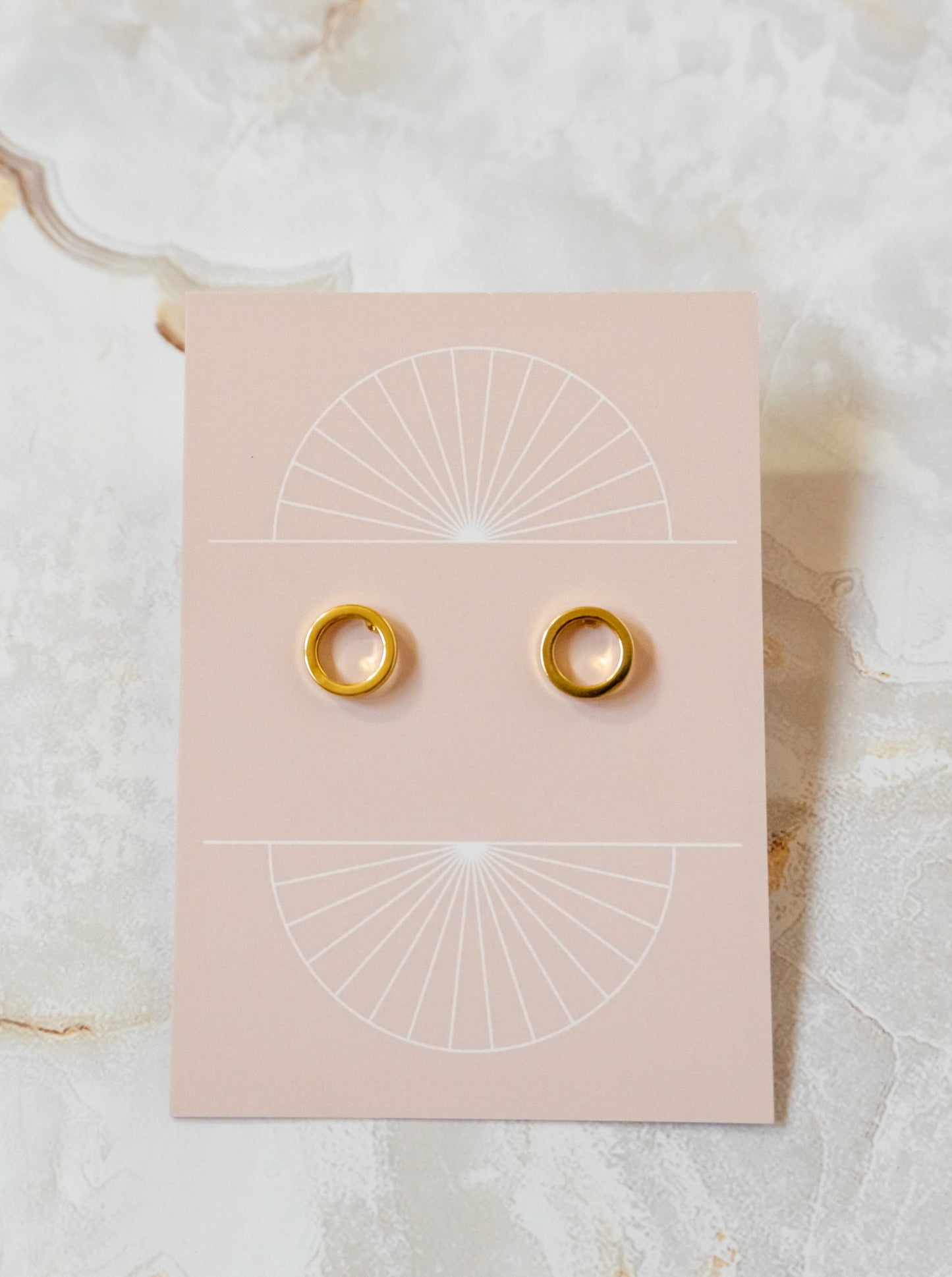 Gold Circle Stud Earring