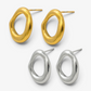 Geometric Oval Stainless Steel Studs