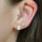 Gold Plated Cubic Zirconia Rectangle Large Studs