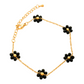 Beaded Flower Stainless Steel Bracelet