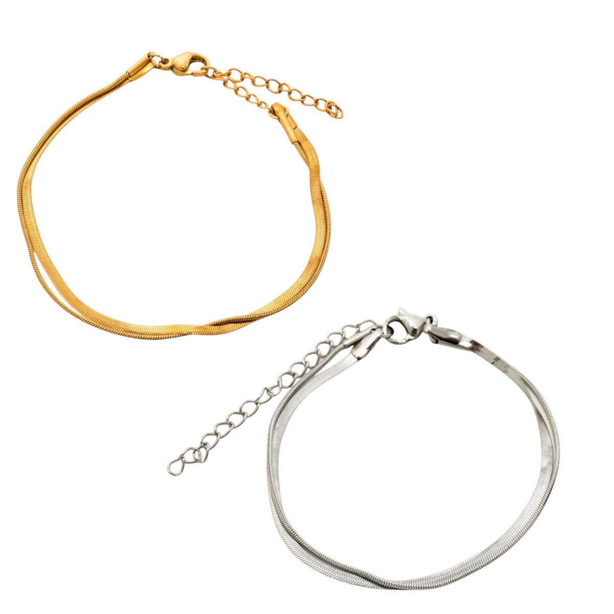 Double Layer Snake Chain Stainless Steel Bracelet