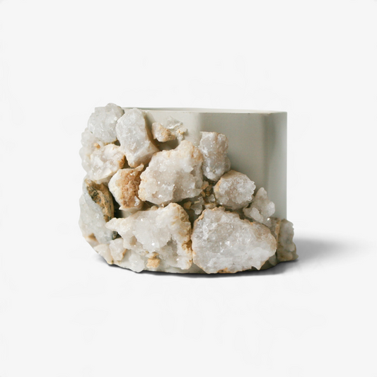 Real Geode Stone Cement Planter