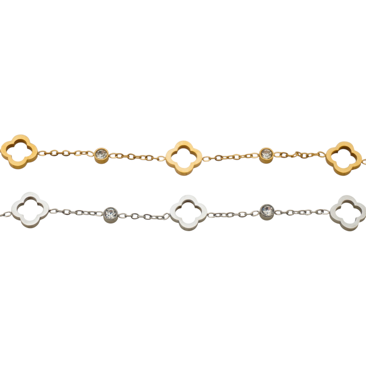 Cubic Clover Stainless Steel Bracelet