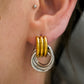 Dual-Toned Geometric Stainless Steel Earrings