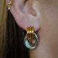 Dual-Toned Geometric Stainless Steel Earrings
