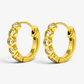 Cubic Bezel Stainless Steel Hoops