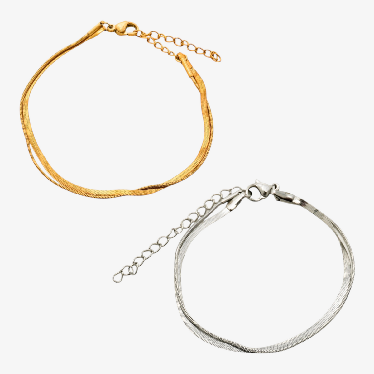 Double Layer Snake Chain Stainless Steel Bracelet