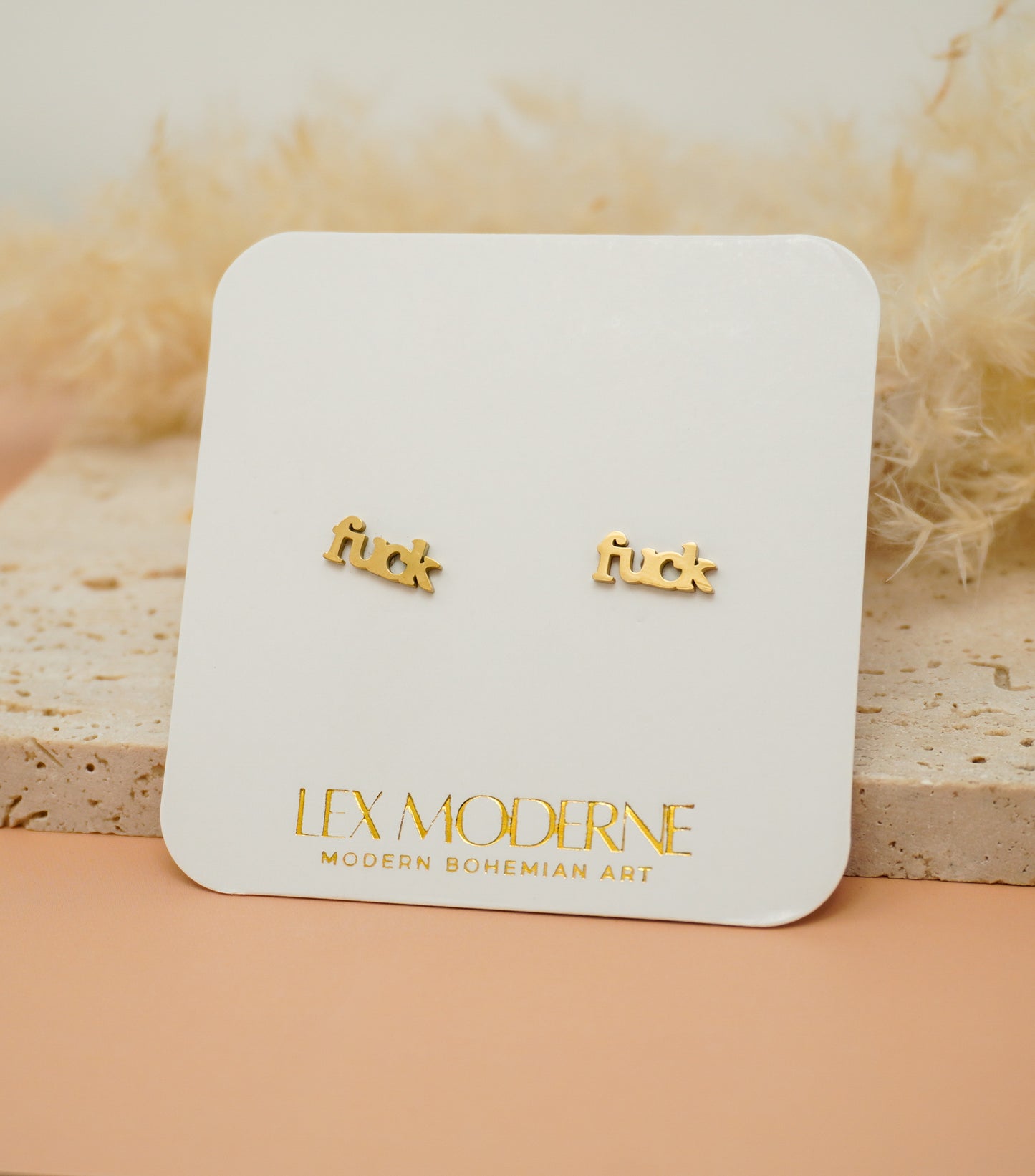FUCK Stainless Steel Stud Earrings