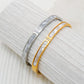 Cubic & Shell Stainless Steel Bangle Bracelet