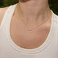 Gold Zircon Bar Sterling Silver Necklace