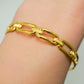 Chain Link Gold Stainless Steel Cuff Bracelet