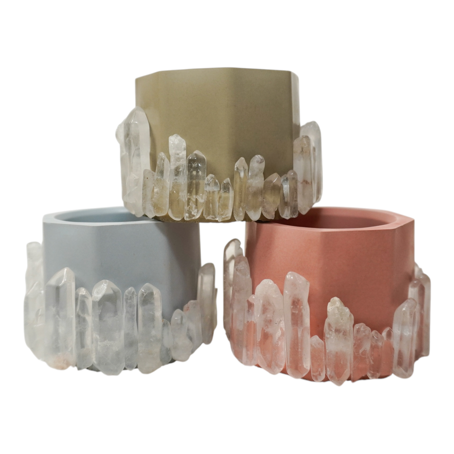 Crystal Point Cement Planter