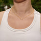 Gold Zircon Bar Sterling Silver Necklace