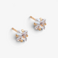 Square Cubic Zirconia Gold Studs