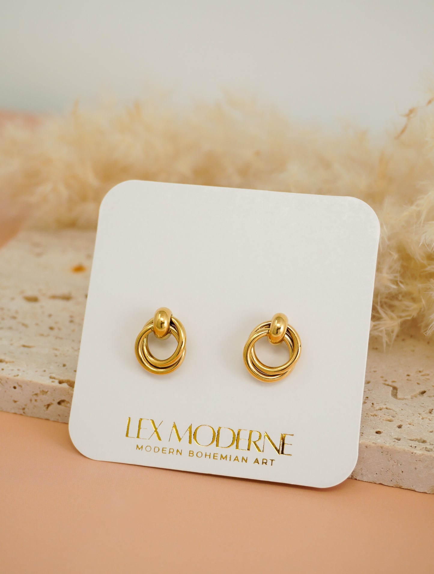 Gold Looped  Stainless Steel Earrings