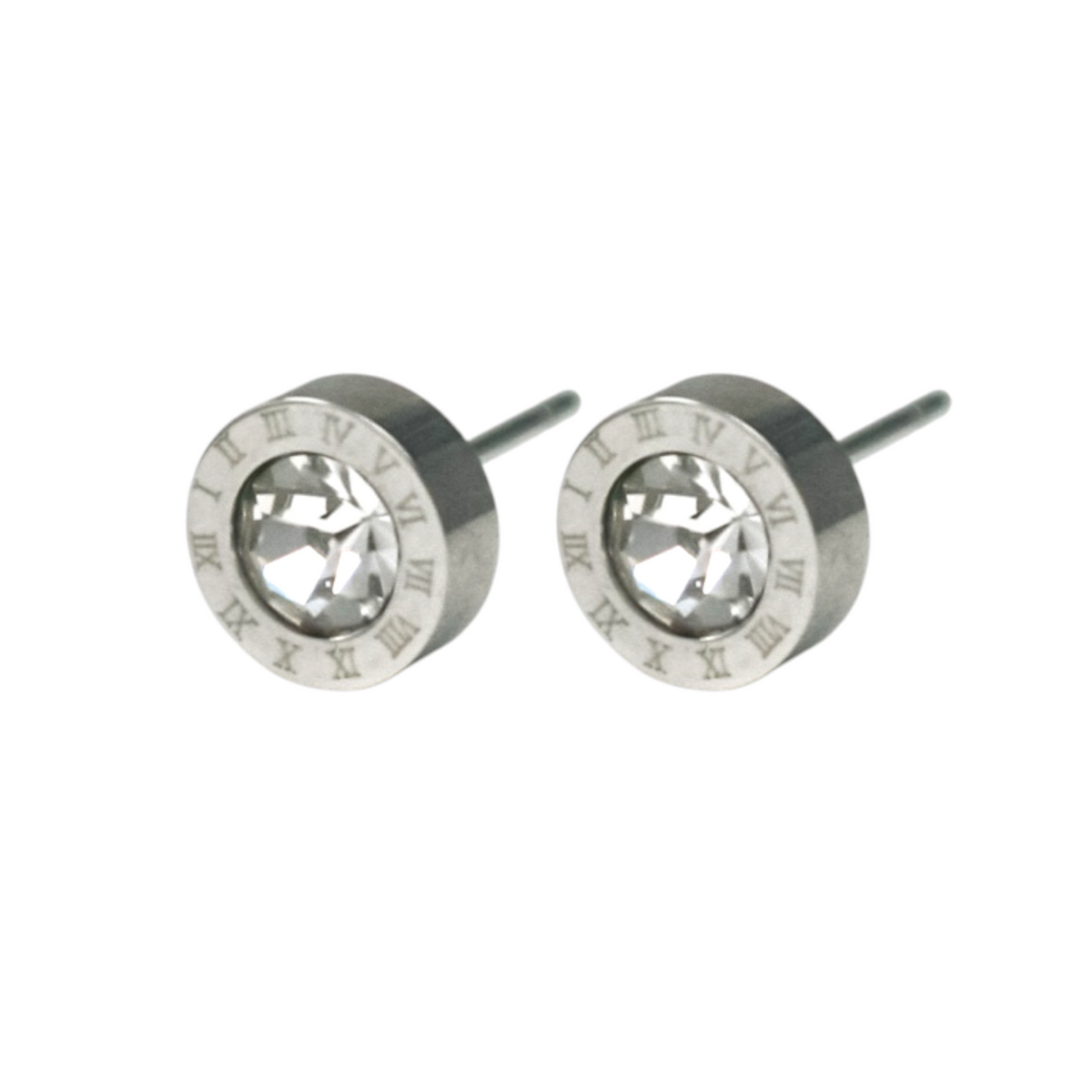 Clock Stainless Steel Stud Earrings