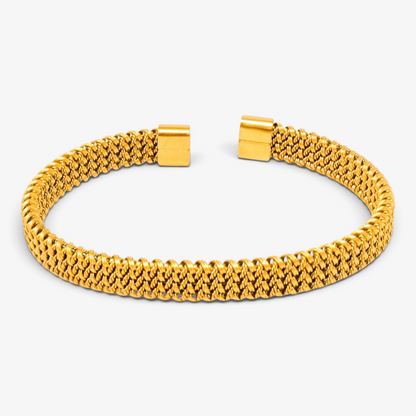 Woven Stainless Steel Bangle Bracelet