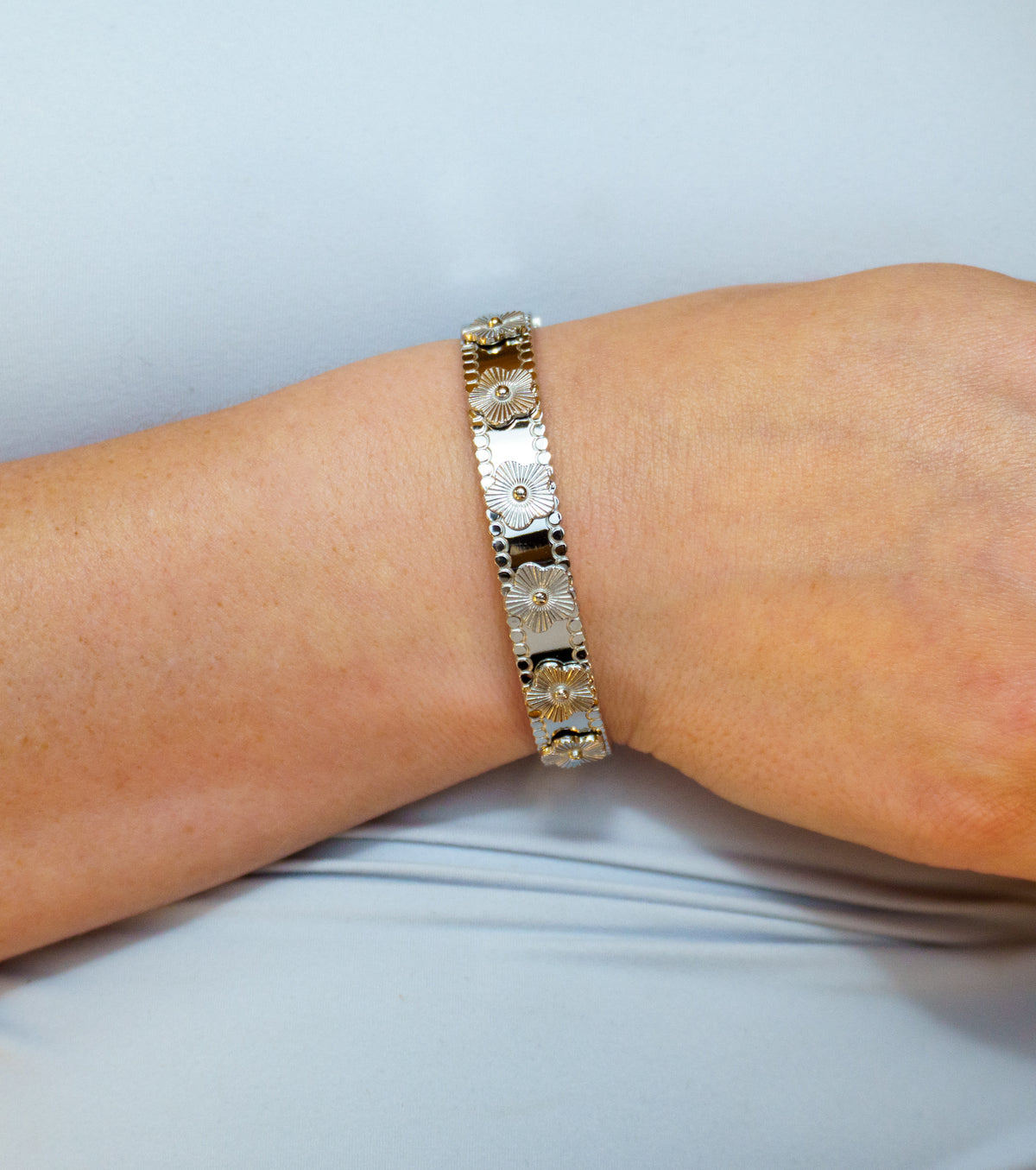 Flower Stainless Steel Bangle