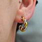 Dual-Toned Twisted Stainless Steel Stud Earrings