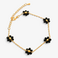 Beaded Flower Stainless Steel Bracelet