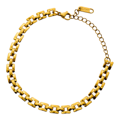 Flat Box Linked Stainless Steel Bracelet