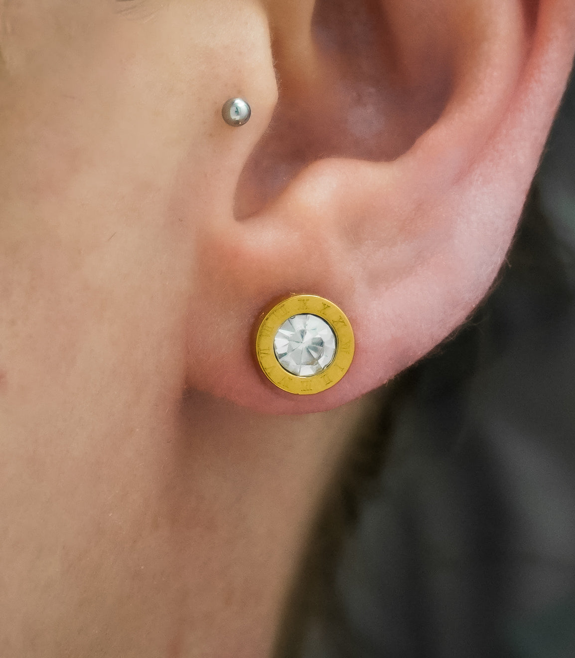 Clock Stainless Steel Stud Earrings