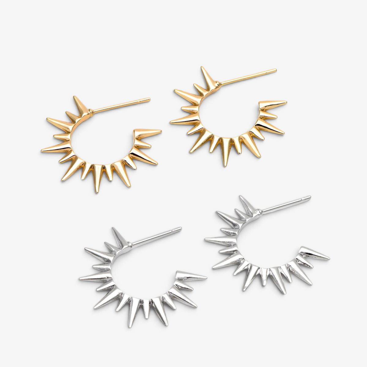 Spiked Sun Hoops