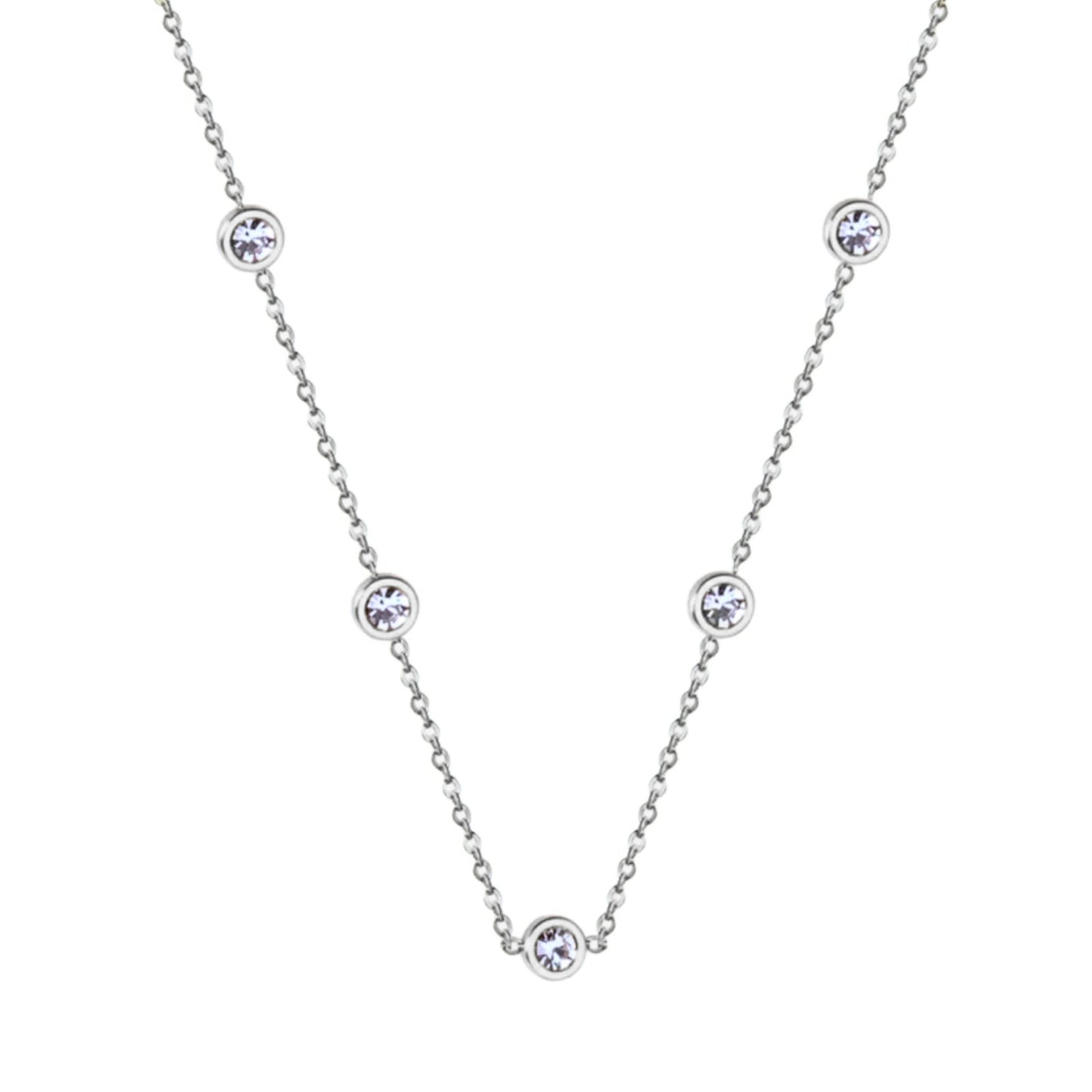 Long Cubic Stainless Steel Necklace