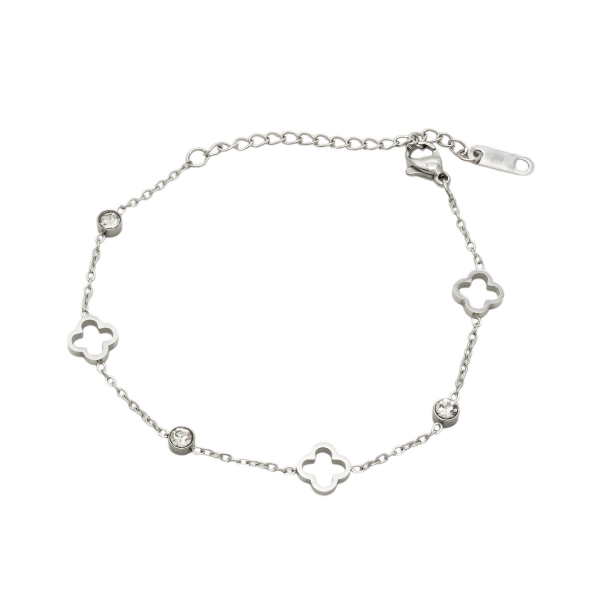 Cubic Clover Stainless Steel Bracelet