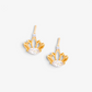 Gold Plated Cubic Lotus Flower Earrings