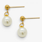 Stainless Steel Drop Pearl Stud Earrings