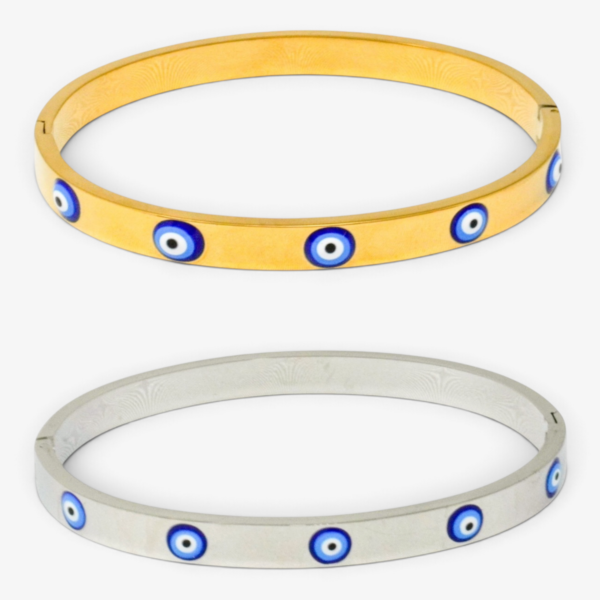Evil Eye Stainless Steel Bangle Bracelet