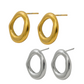 Geometric Oval Stainless Steel Studs