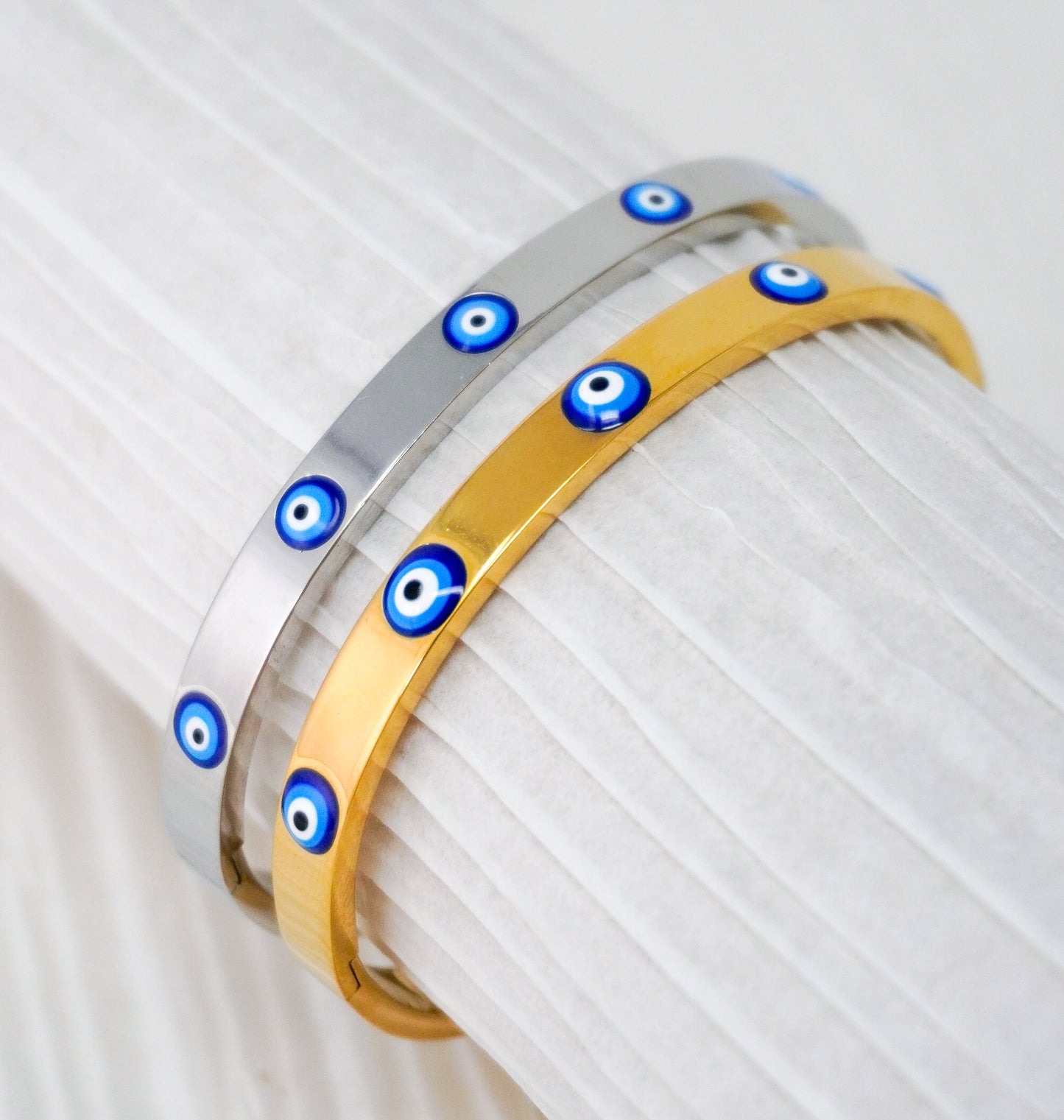 Evil Eye Stainless Steel Bangle Bracelet