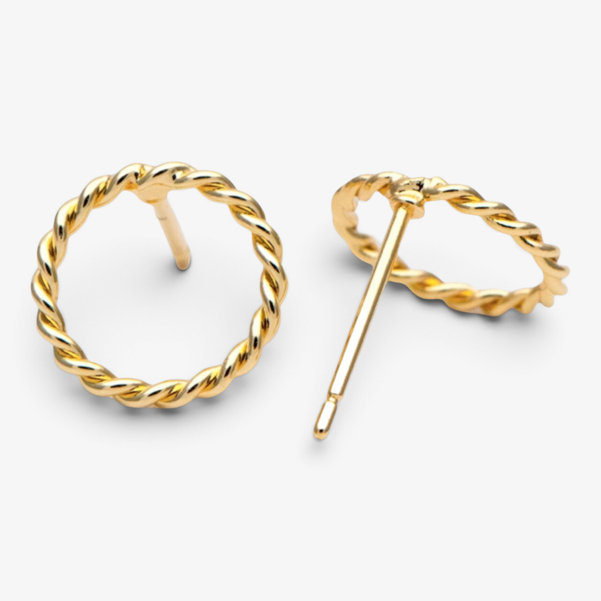 Twisted Circle Stud Earrings