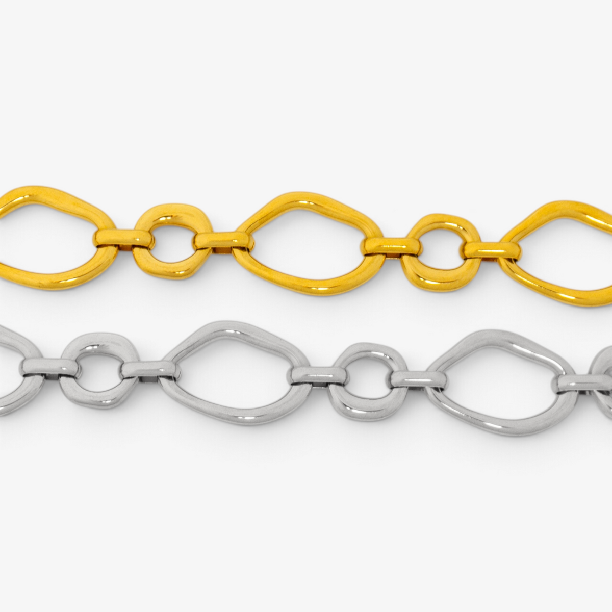 Geometric Oval Stainless Steel Bracelet