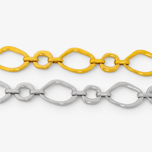 Geometric Oval Stainless Steel Bracelet