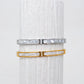 Cubic & Shell Stainless Steel Bangle Bracelet