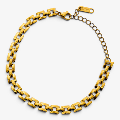 Flat Box Linked Stainless Steel Bracelet
