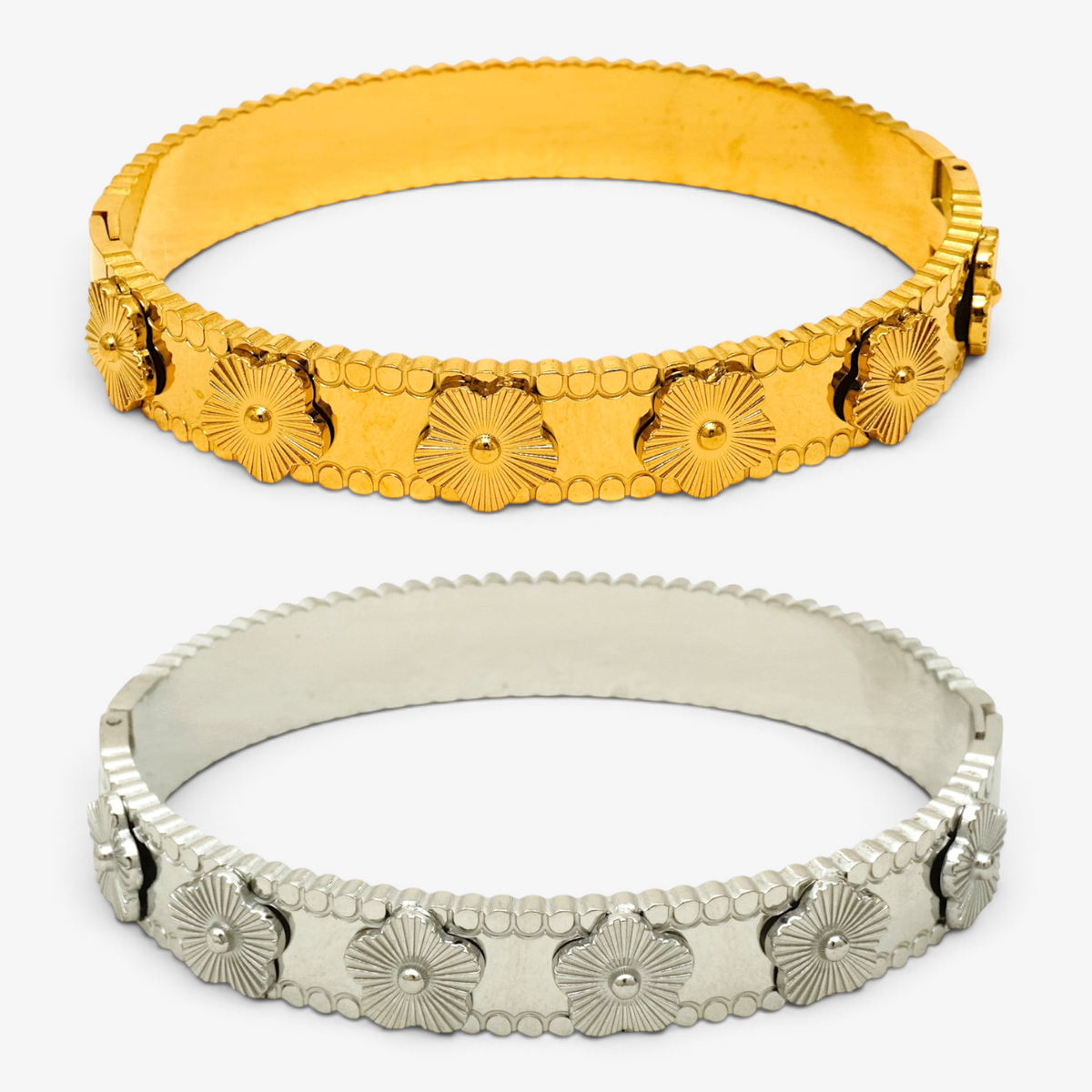 Flower Stainless Steel Bangle