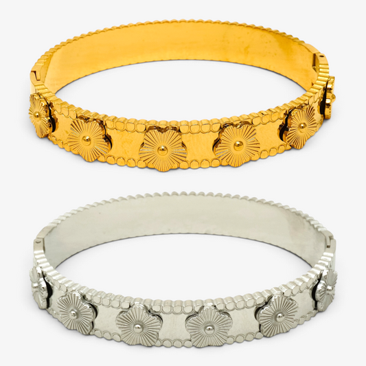 Flower Stainless Steel Bangle