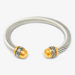 Dual Toned Stainless Steel Bangle Bracelet