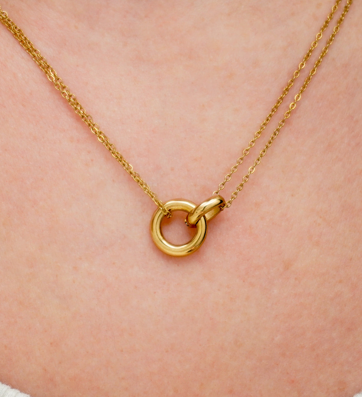 Connected Circles Chain Stainless Steel Necklace