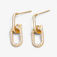 Gold Zircon Chain Link Studs