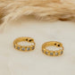 Cubic Bezel Stainless Steel Hoops